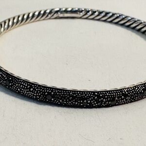 David Yurman Silver and Black Beaded Bracelet